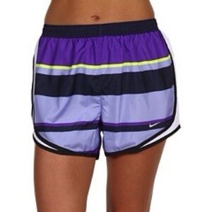 Nike Purple and Green Dri-Fit Running Shorts